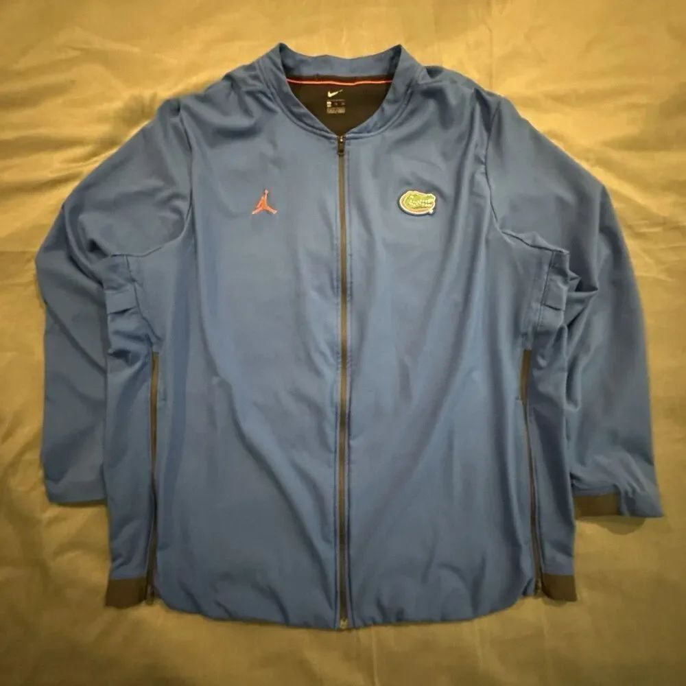 Nike Jordan FloridaβGators Sweatshirt Men 2XL Full Zip Bomber NCAA Coach Blue